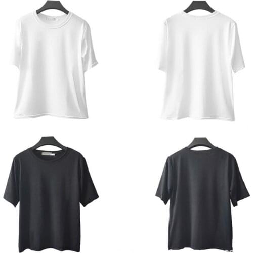 Summer Woman T-shirts Loose Breathable Unisex O Neck Short Sleeve t-shirt female Tops Loose round neck T-shirt Women clothes2021