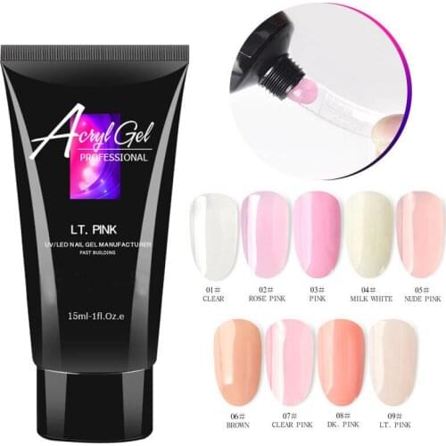 ICYCHEER 15ml 9 Colors Quick Fast Building Gel Varnish For Nail Extension UV Gel LED Sculpting Hard Gel Manicure Tool