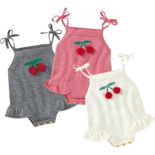 Korean Style Baby Girls Clothes Spring Autumn Newborn Baby Girls Knitting Jumpsuit Toddler Baby Girl Knitting Romper