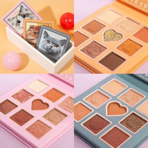 Cat Eyeshadow Pallete Long Lasting Matte Glitter Eye Shadow Waterproof Cosmetics Pigments Nude Eye Pigment Makeup Palette