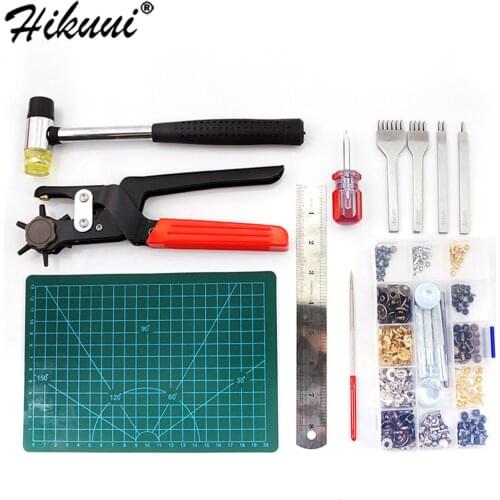 Leather Punching Tools Kit Leather Belt Hole Punch Plier Snap Button and Tools Box Set Sewing Work for Crafts Sewing Tools