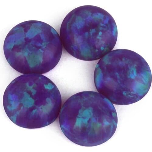 Beautiful 20pcs/Lot 1.5mm-5mm Round Cabochon Flat Bottom Synthetic OP51 Purple Loose Opal Stone For Jewelry