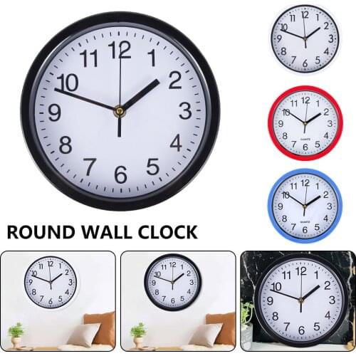 Round Wall Clock Vintage Silent Round Wall Clock 8 Inch Living Room Wall decoration Clock Home Bedroom Kitchen Battery Operated