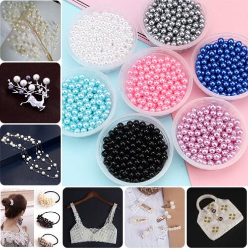 50-400Pcs 3-14mm No Hole Round Plastic Acrylic ABS Lmitation Pearl Beads Charm Loose Beads Counter Jewelry Findings Making