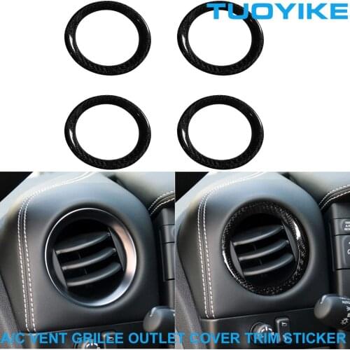 LHD RHD Real Carbon Fiber AC Air Conditioner Vent Grille Fresh Outlet Frame Cover Trim Sticker For Nissan GTR GT-R R35 2008-2016