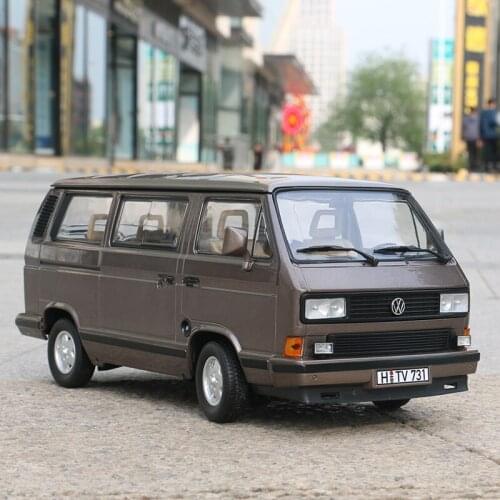 Diecast 1/18 Scale1990 Minibus Business Car Simulation Alloy Car Model Collection Souvenir Boy Gift Display Hot Toys