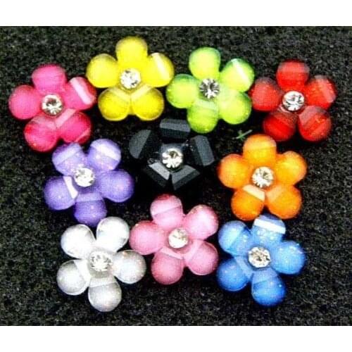 80pcs mini MIXED DAISY FLOWER CHIC FLATBACK SCRAPBOOKING Embellishment Craft 10mm