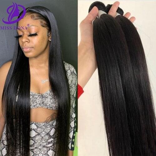 Miss Dona Brazilian Striaght Bundles Wave Hair1 3 4 Piece 8-30” Brazilian Remy Hair Deals Weave Double Weft Weave Hair Extension