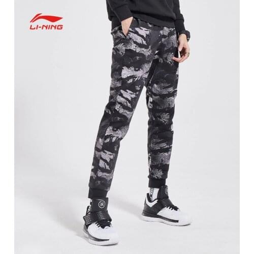 Li-Ning Men BAD FIVE Basketball Pants 100% Cotton Printing Stylish Trousers Regular Fit LiNing Sports Pants AKLN243 CJAS18