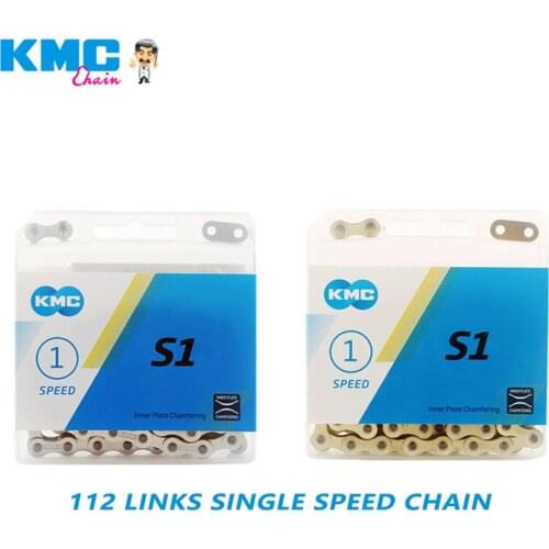 KMC S1 Chain Single Speed Chains Urban Leisure Bike Folding Bcycle chain 112 Links Boxed GOLDEN/SILVER