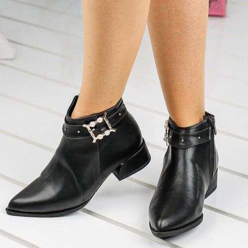 Ayakland 631-01 Daily 3 Cm Heel Lady Skin boots shoes Womens shoes Woman boots Women heels Womens sports shoes women boots