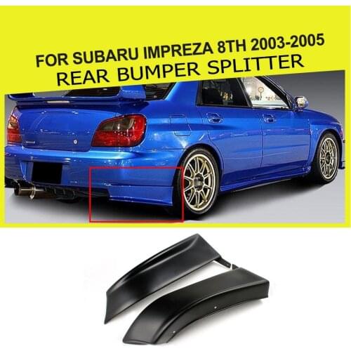 Car Rear Bumper Side Chin Lip Splitters Apron Flaps Cupwings Splitters PU Black Primer for Subaru Impreza 8th 2003 - 2005