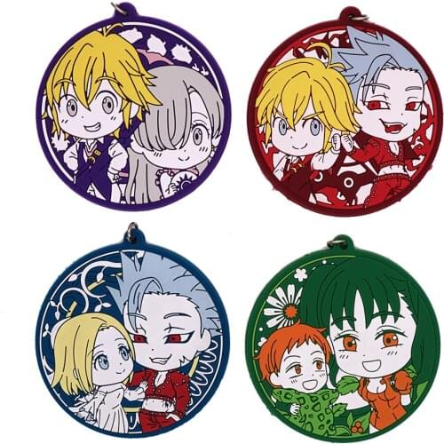 The Seven Deadly Sins Nanatsu No Taizai Anime Meliodas King Elizabeth Diane Ban Gowther Rubber Keychain