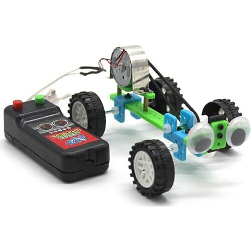 DIY Assembly Electric Reptile Robot Car Model with 2 Big Eyes Science Experiment Kits Technology Educational Toys For Children