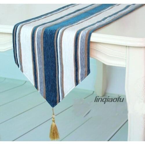 Blue European style table runners modern coffee table cloth table flag