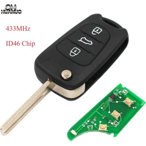 3 Button Flip Folding Remote Key Fob 433MHZ with ID46 Chip for Hyundai i30/ix35 For Kia Rio Seed SeedPro Picanto Sportage