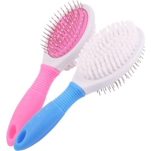 Dog Double Faced Long Hair Needle Comb Pet Plastic Beauty Brush Puppy Multifunction Cleaning Fur Massage Bath Cat Grooming Tool