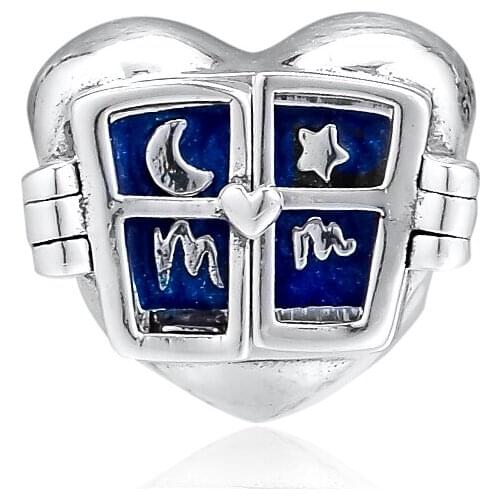 Fit Pandora Bracelets Window Heart Charms 925 Original Sterling Silver Beads for Jewelry Making DIY Women Berloque