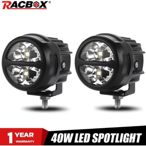 3 inch 40W Led Light Motorcycle Auxiliary Spotlight 6000K white led work light 10-30V Round light for Motorbike Car 4WD ATV SUV