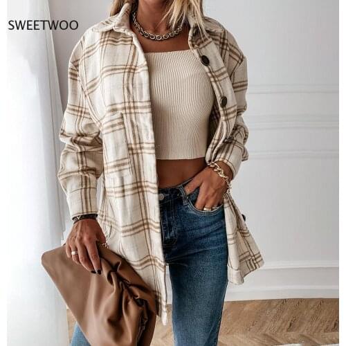 Женские рубашки в клетку SWEETWOO China At AliExpress