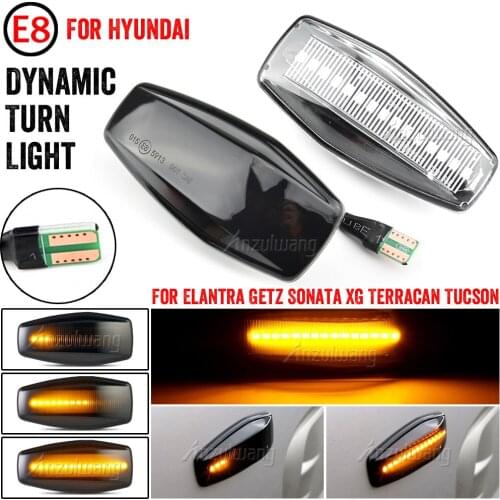 High Quality 2Pcs For Hyundai Flowing Indicator Plug Play Streamer LED Side Marker Turn Signal Light For Elantra Getz XG Tucson