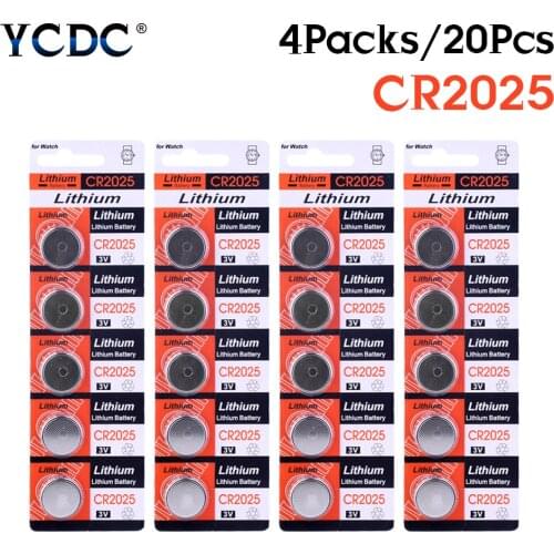 YCDC 20x 3V Lithium Button Coin Cell Battery 2025 CR2025 BR2025 DL2025 KCR2025 L12 Diposable Battery for Watch Calculator Toy