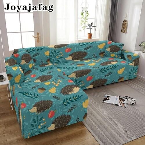 Funny Animal Hedgehog Elastic Sofa Cover For Living Room L Shape Slipcovers Washable Stretch Couch Covers 1/2/3/4 Seater