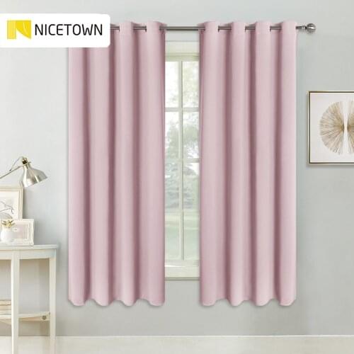 NICETOWN Blackout Curtains Room Darkening Drapery for Kids Bedroom Triple Weave Home Decoration Light Blocking Solid Curtain
