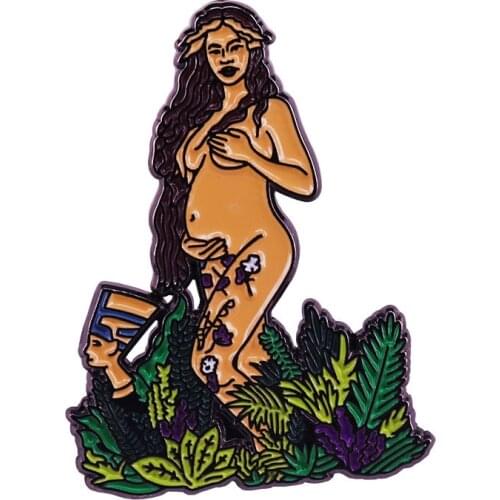 Beautiful Girl Hard Enamel Pins Plant Brooches Women Men Lapel Badges Backpack Collar Fashion Jewelry Gifts For Kids Friend