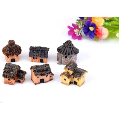 1pc DIY Mini Planting Accessories Resin Cottage Flower Pot Ornament Micro Landscape Decoration