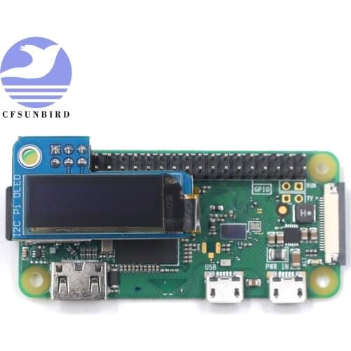 1Pcs PiOLED 0.91 inch IIC I2C 128x32 OLED Monochrome Screen Add-on for Raspberry Pi Zero SSD1306 Blue DC 3.3V FZ3579
