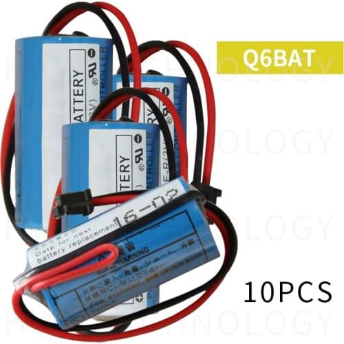 10pack New Original For Mitsubishi CR17335SE-R(3V) CR17335 Q6BAT CNC 3V PLC Lithium Battery Batteries with Plug Free Shipping