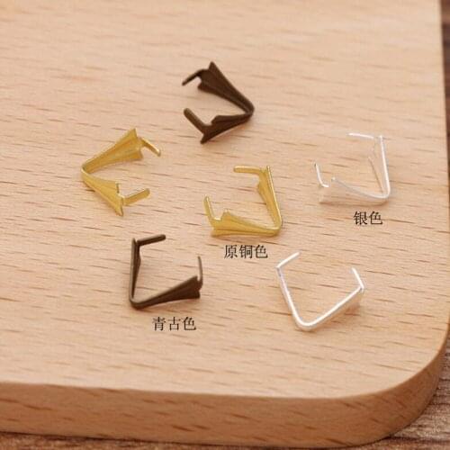 1000pcs Copper Metal 7x4mm Pendant Pinch Bail Clasps Necklace Hooks Clips Connector For Jewelry Making Findings Accessories DIY