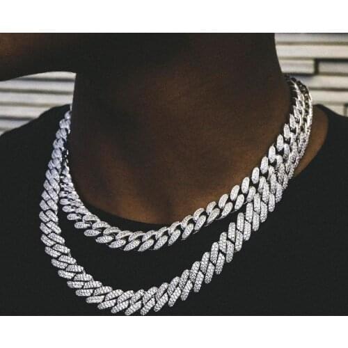 12mm 5A cz cuban link chain bracelet necklace high quality heavy hip hop Rock men boy jewelry gold silver color
