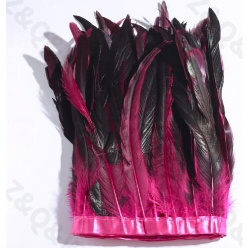 2-10meters natural 25-30CM cock tail dyed plum red to make cloth edge DIY shopping festival costume skirt decoration accessories