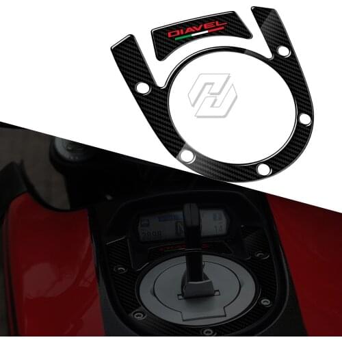 3D Motorcycle Tank Pad Protection Fuel Cap Compatible Case for Ducati Diavel Models Carbon-look