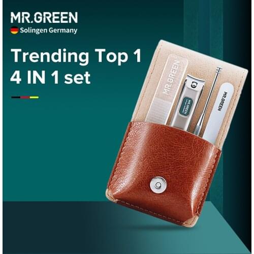MR.GREEN 4 in 1 Nail Clipper Set Manicure Tools kit Pedicure Profession Tweezers Ear Picker Clean Stainless steel Nail Care Sets