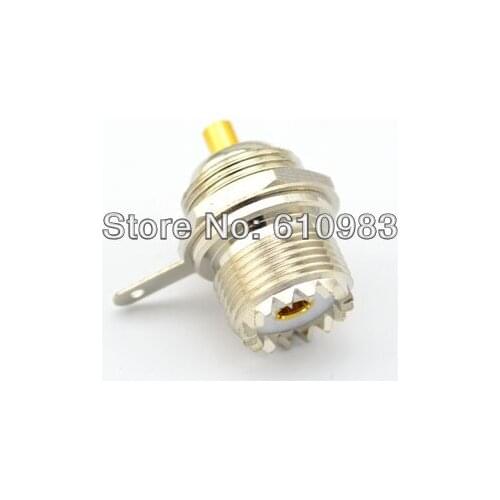 5 pcs/lot UHF Connector Adapter UHF Female Jack Straight Nickleplated With Solder Cup RF Adapter Connector