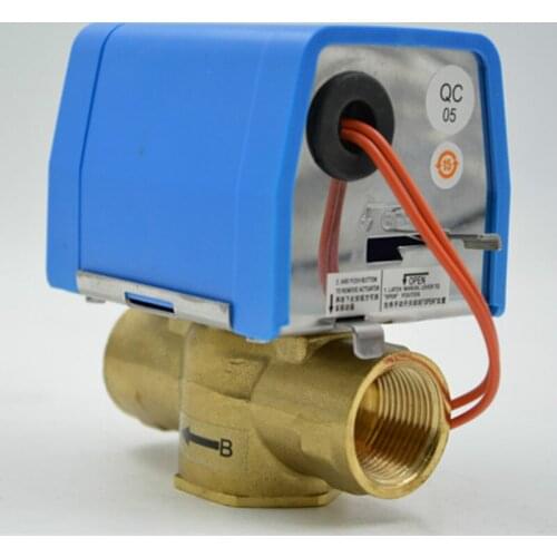 AC220V DN15(G 1/2') to DN25(G1"-inch) two way Electric valve brass valve for central air-conditioning