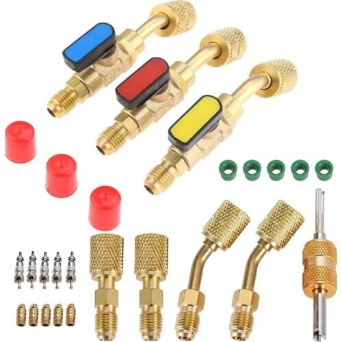 R410A Adapter for Mini Split System, Charging Vacuum Port Adapter, 5/16 Female 1/4 Male Flare, R134A Hose Gaskets