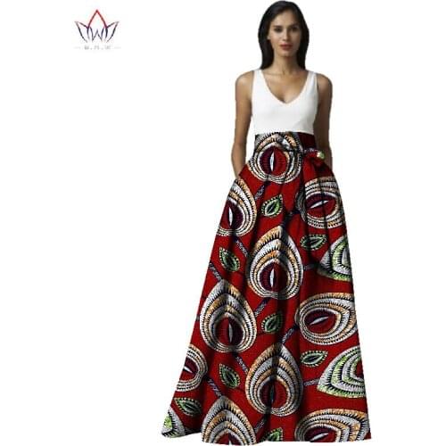 In stock African Skirts for Women Dashiki One Size M African Style Clothing Bazin Riche Long Maxi Ball Gown Skirts WYD15