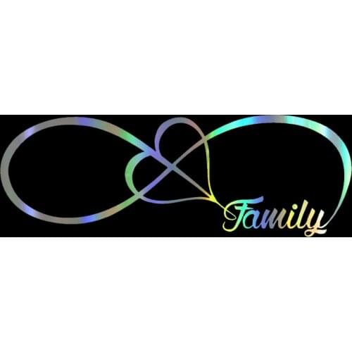 Car Sticker 20*7CM FAMILY Love Heart Forever Symbol Funny Car Decal Reflective Laser Vinyl Decals 3D Car Styling