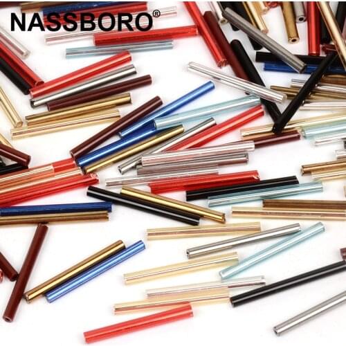 3x25mm Long Tube Beads Czech Glass Seed Beads for Jewelry Making Loose Bugle Beads Charming DIY Bracelet Necklace Accessories