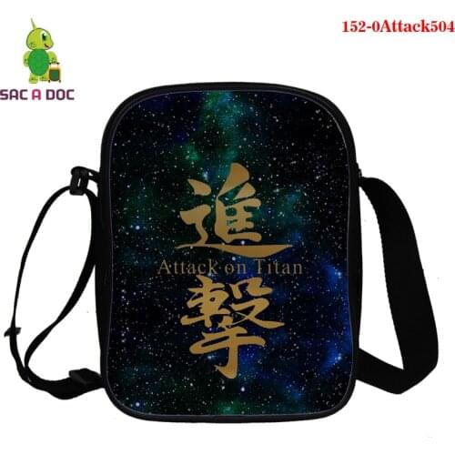 Women Anime Shoulder Bag 3D Attack on Titan Printed Messenger Bag for Women Teenage Girls Japanese Anime Design Bags Small Purse