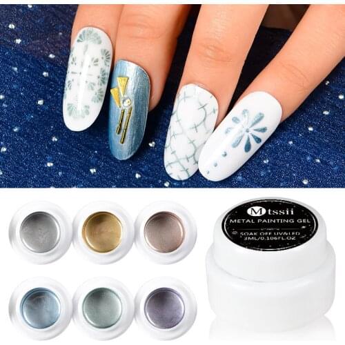 Mtssii Metal Painting Nail Gel Polish 2 In 1 Nail Gel 3ml Glitter Stamping Spider UV Gel Lacquer Soak Off Nail Art Varnish