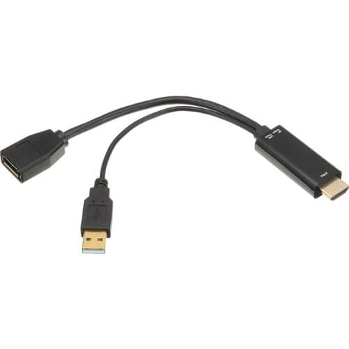 For HDMI PC DP HDMI To DP Extensions Cable with USB Power 3840x2160 UHD 4K HDMI1.4 Male To DisplayPort Female Adapter Cable