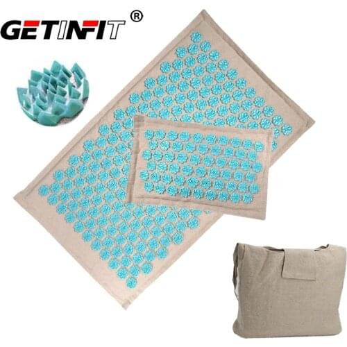 Getinfit Eco Spike Coconut Fiber Acupressure Mat Massage Mat Set Yoga Mat Needle Relieve Back Pain Relax Muscles