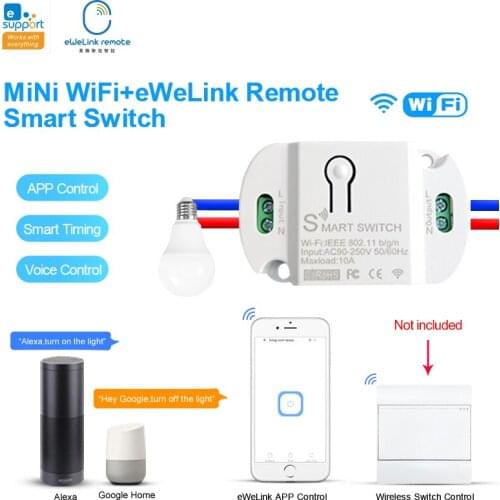 EWeLink Smart Switch Module Mini WiFi Bluetooth 2.4G Remote Control Voice Control Works With Alexa Alice Google Home