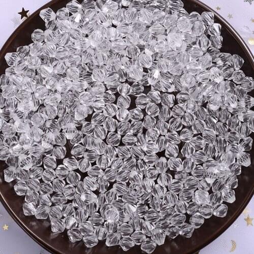 4-16mm 10-200Pcs Acrylic Beads with Hole Transparent Diamond Shape Loose Spacer Beads for Making Diy Bracelet Crafts Accessories