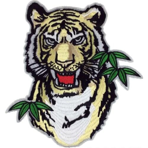 Tiger Head Patch Embroidered Patches Iron on Patches for Clothes stickers applique fabric applications for clothes sequin 1pc
